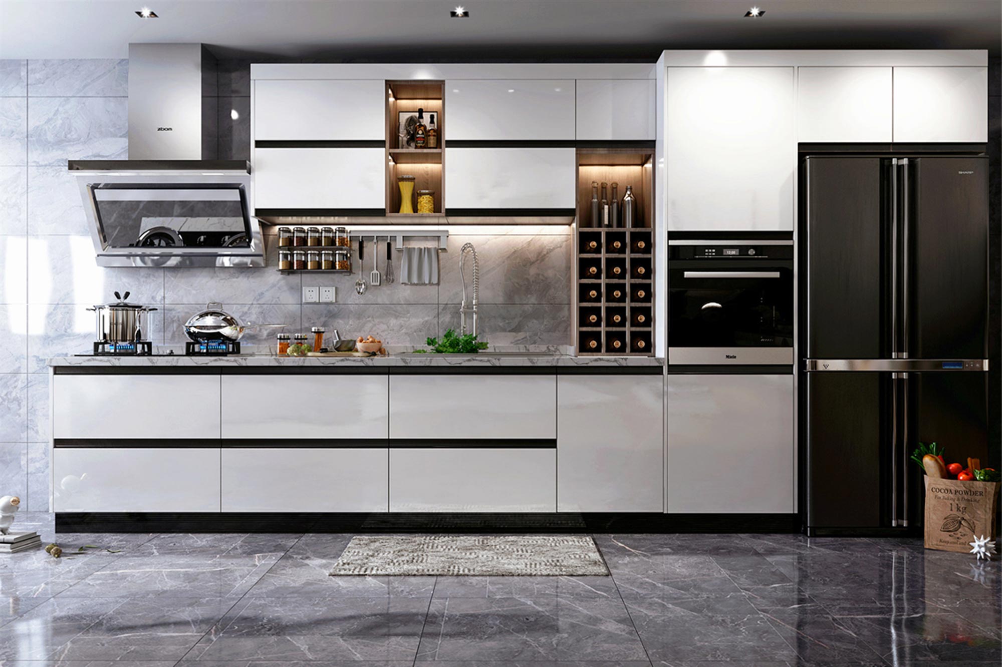 BLACK AND WHITE KITCHEN CABINETS