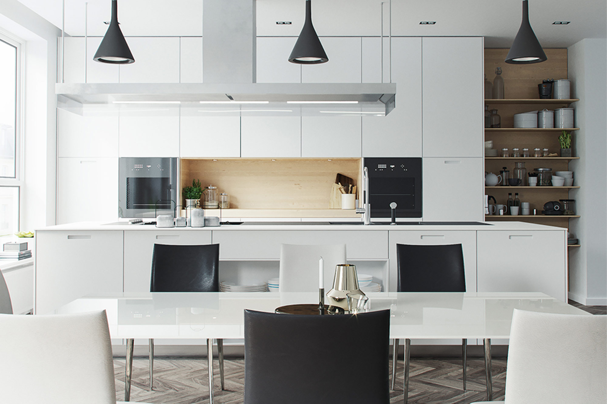 BLACK AND WHITE KITCHEN CABINETS