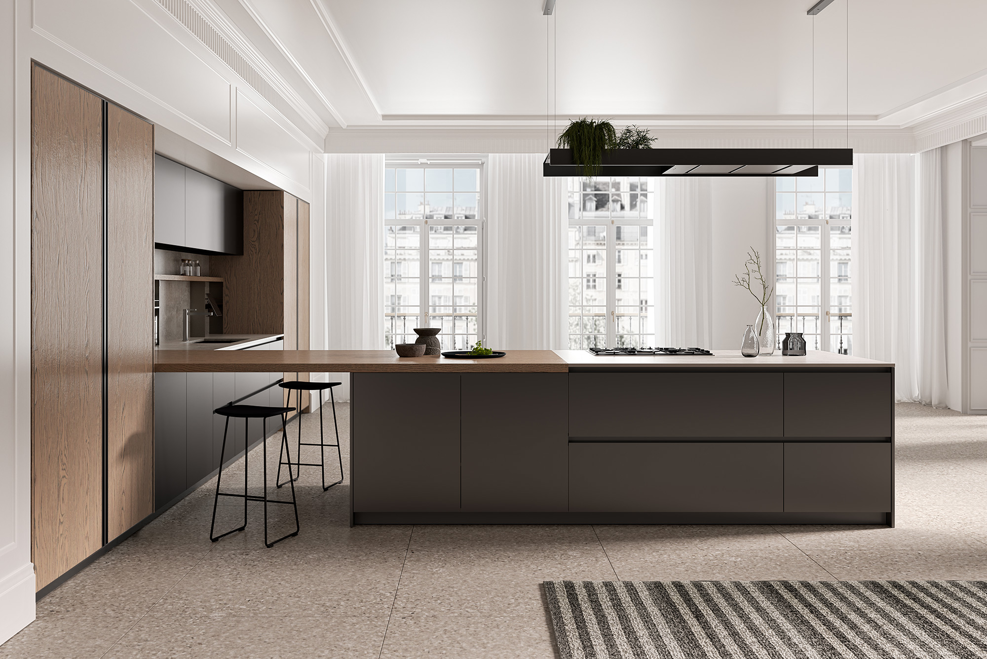 BROWN ANGE MELAMINE CUSTOMIZED KITCHEN CABINETS