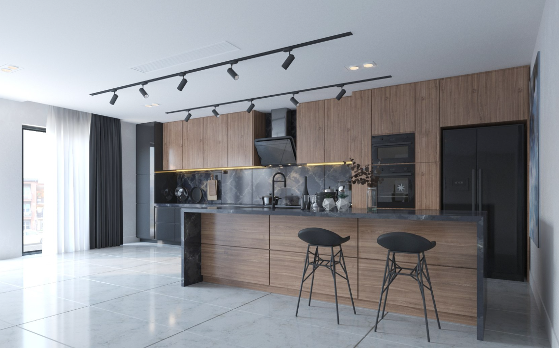 eco-friendly kitchen cabinet made of fsc-certified wood with natural grain finish-ais