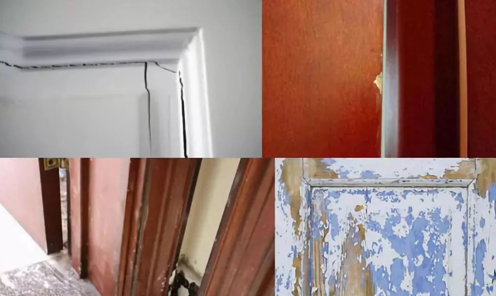 examples of cabinet damage from high humidity including warping and hardware corrosion