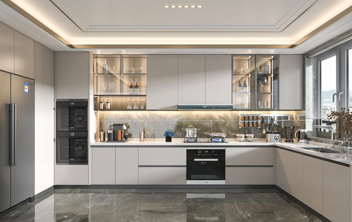 multi-functional kitchen storage system integrated with workstations-ais