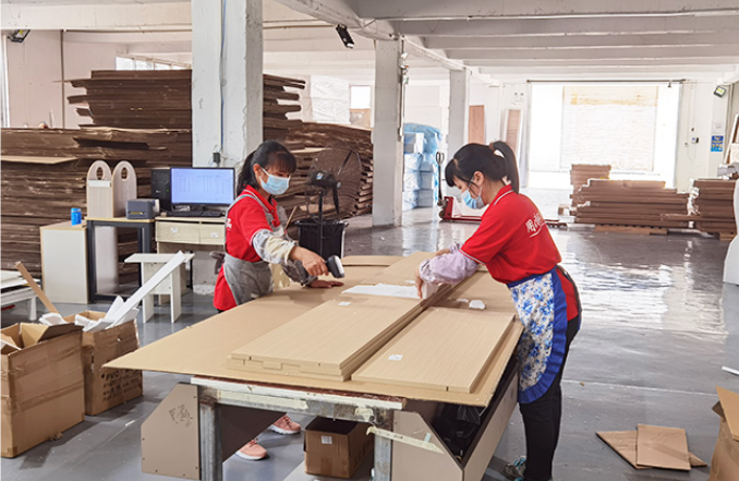 properly packaged kitchen cabinets ready for delivery, ensuring safe transport and minimal damage during shipping