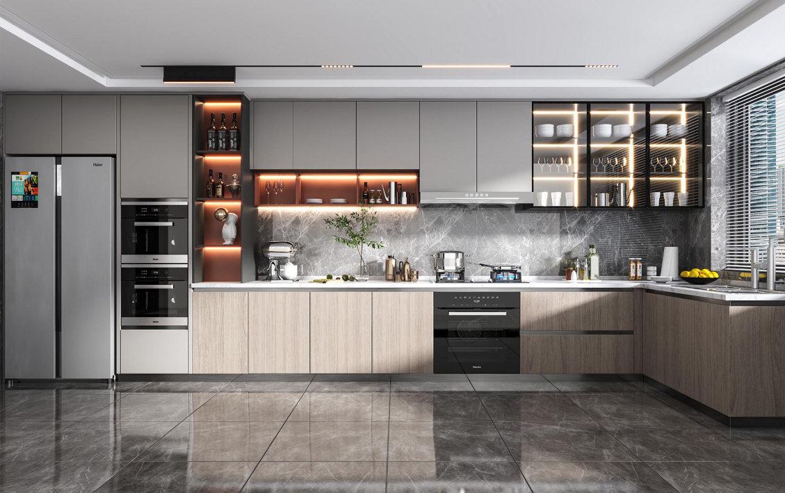 smart kitchen cabinets with automated features enhancing efficiency-ais