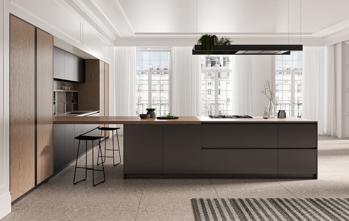 modern commercial kitchen featuring eco-friendly kitchen cabinets made from sustainable materials-ais