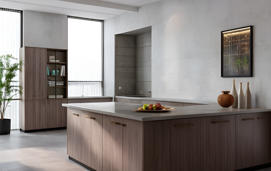 eco-friendly kitchen materials like fsc-certified wood, bamboo, and recycled materials used in modern kitchen cabinet designs-ais