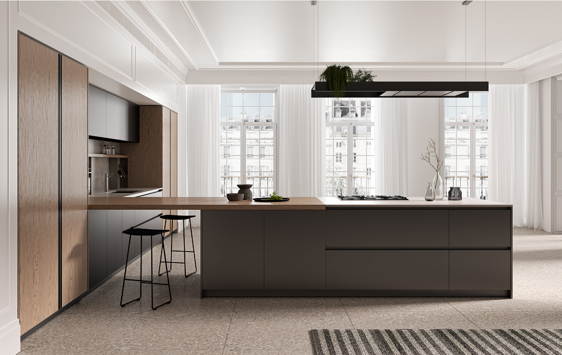 brown ange melemine customized kitchen cabinets-ais