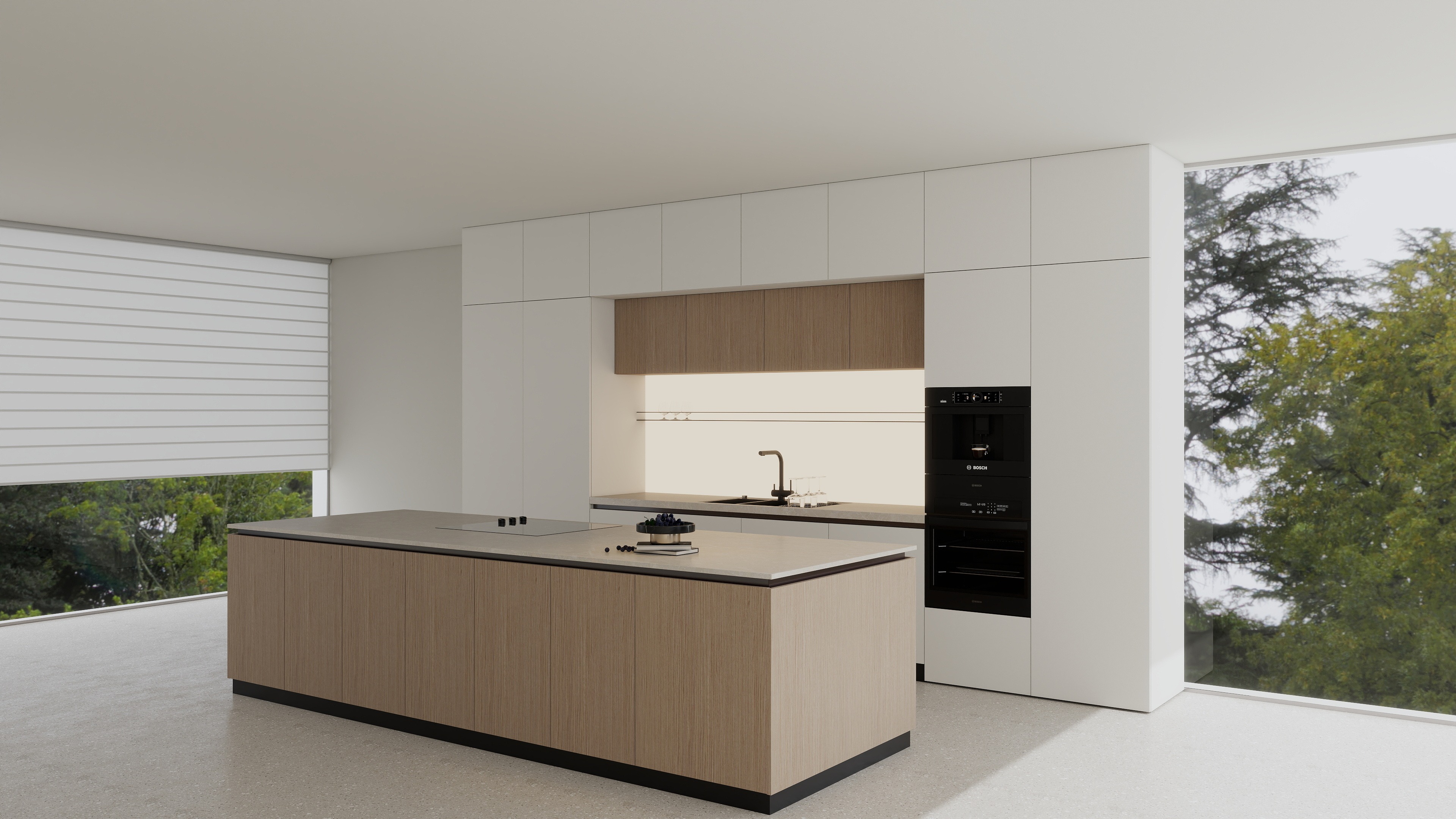 waltz light grey customized kitchen cabinets