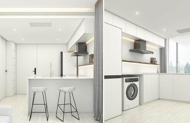 MODERN WHITE SIMPLE HOME KITCHEN CABINETS-AIS KITCHEN