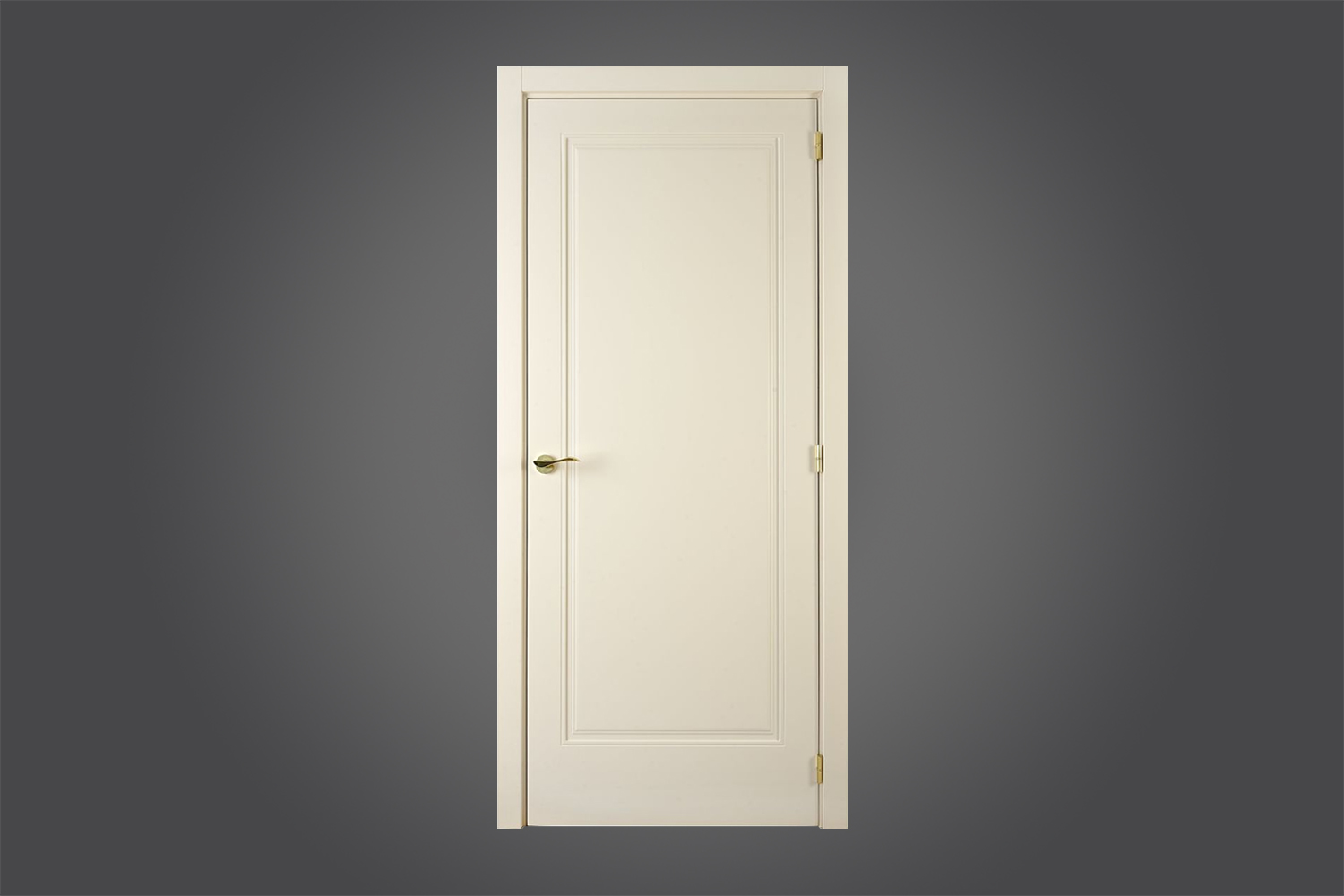 SIMPLE GOLD HANDLE SQUARE FRAME WHITE MODERN INTERIOR DOOR