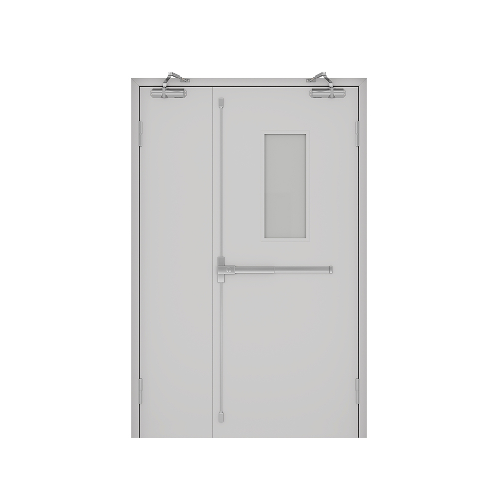 Apartment cutomized gray laminate fire-proof door 90 with windows