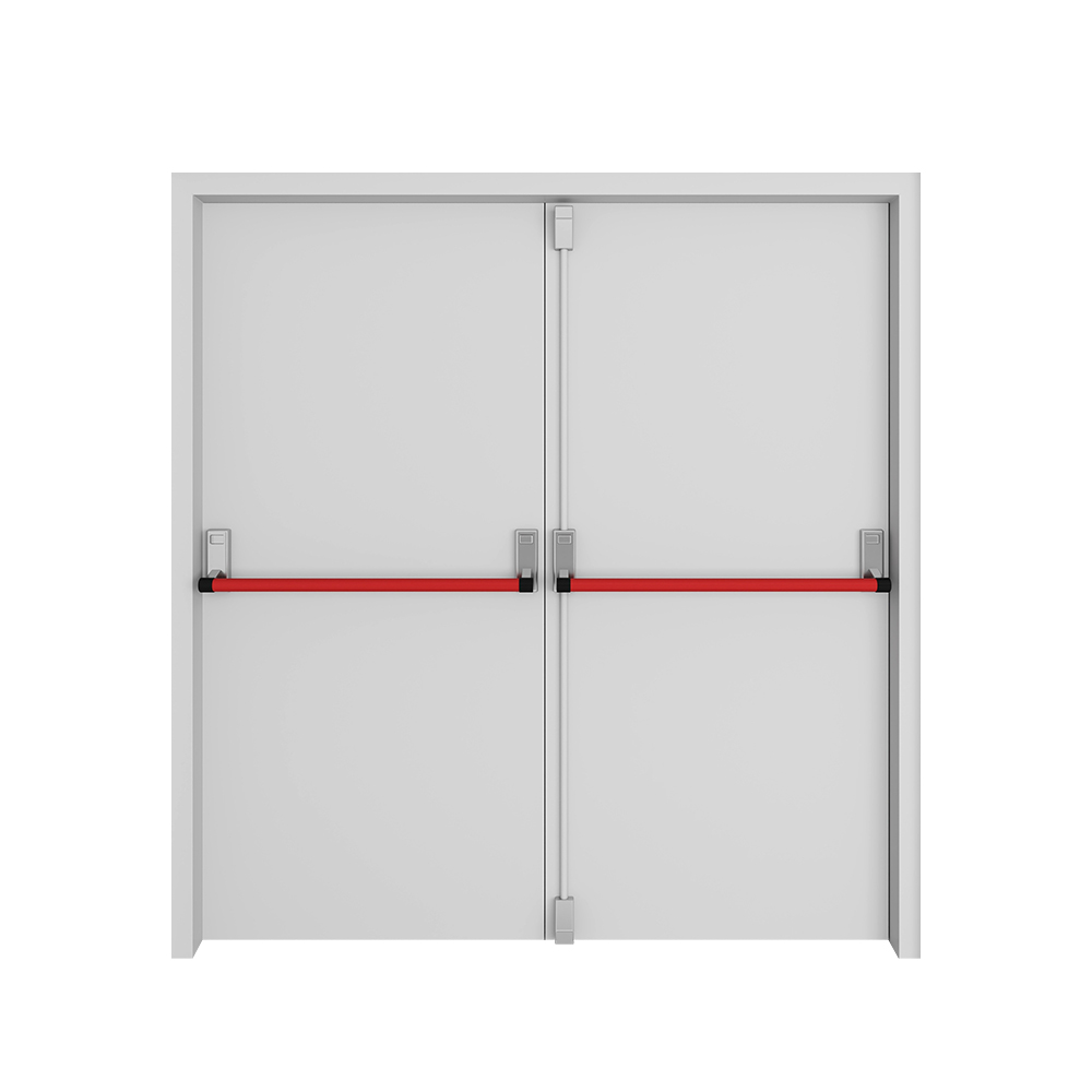 AIS 3 hour safety exit white steel fire rated double door