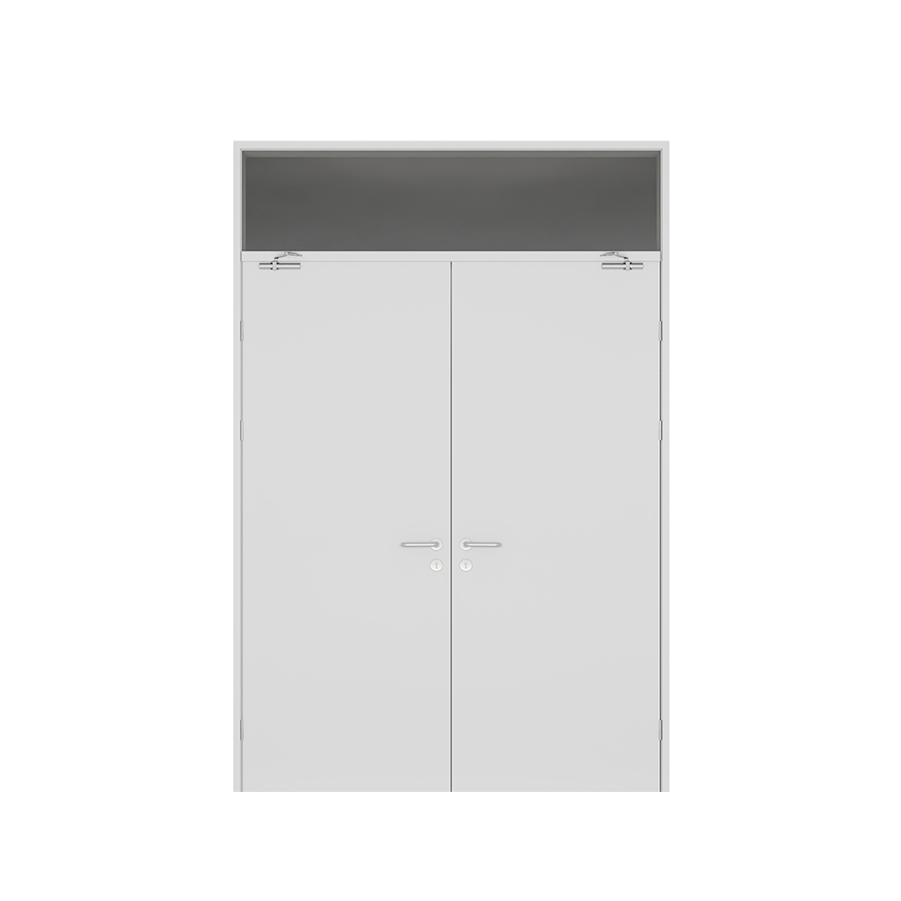 Modern commercial gray fire rated doors double metal stainless steel fireproof door