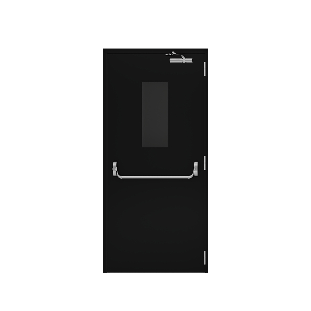 China high quality customized residential black fireproof doors with handle