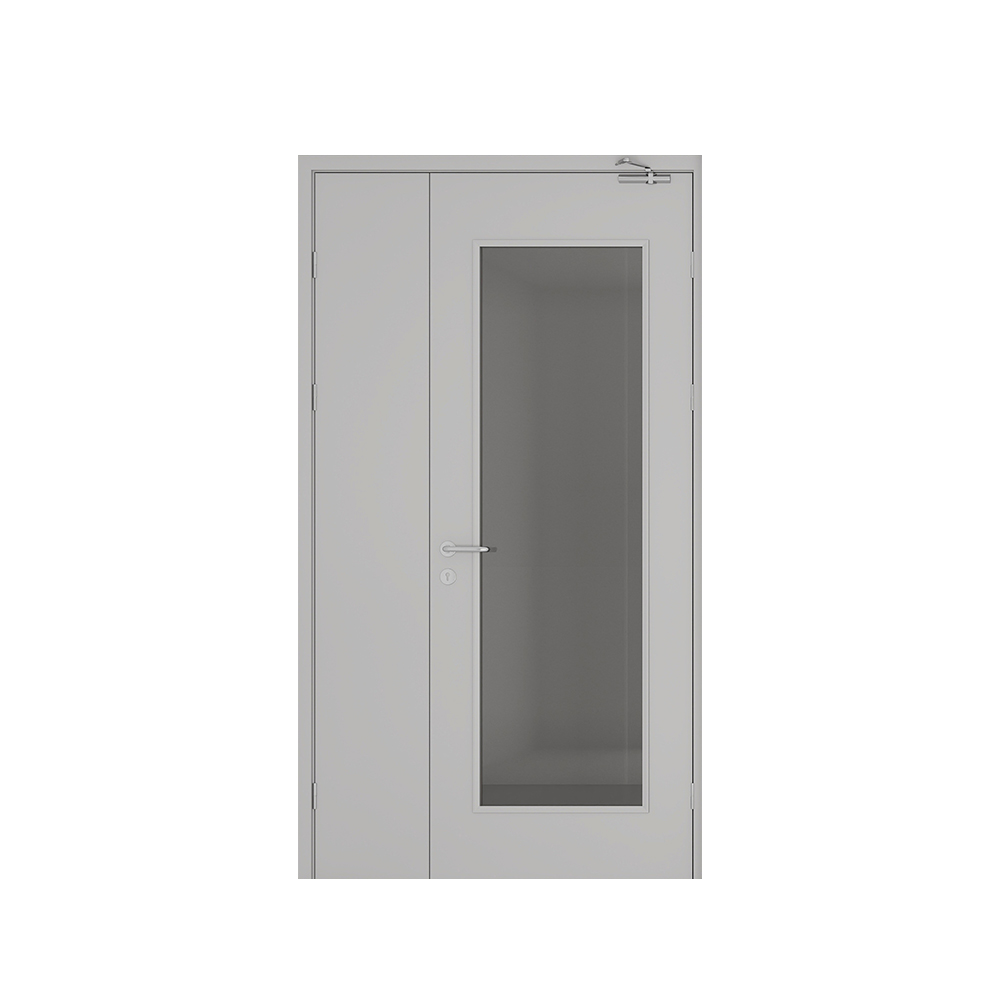 Modern commercial customized steel corridor safety exit fire door with glass