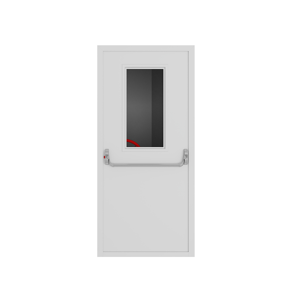 AIS finished white steel fire door for flats