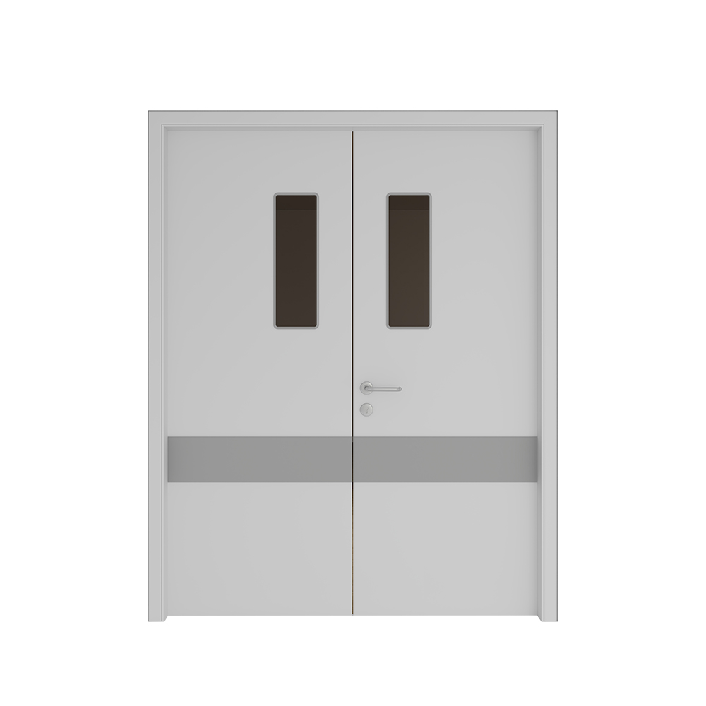 Cutom durable gray double hospital door with modern design