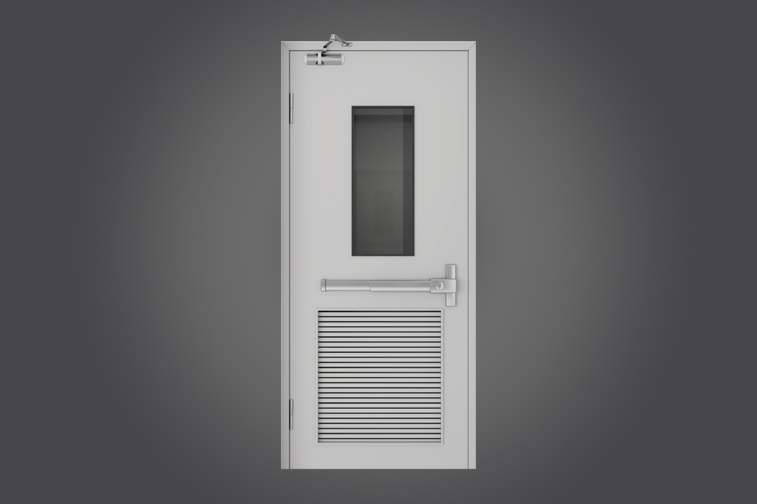 Apartment modern minimalist style single door design gray wooden laminate interior doors with handle